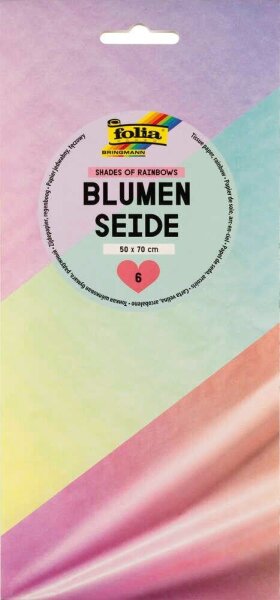 folia Seidenpapier Blumenseide SHADES OF RAINBOWS mehrfarbig, 50,0 x 70,0 cm
