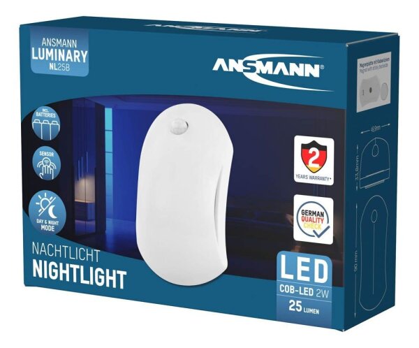 ANSMANN Mini Sensor NL25B LED Nachtlicht weiß 9,0 cm, 1 St.