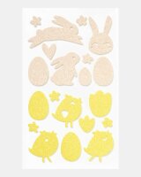 folia Moosgummi Glitter-Sticker EASTER gelb, lachs, rosa,...