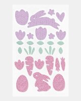folia Moosgummi Glitter-Sticker EASTER gelb, lachs, rosa, lila, mint 52 St.  ( 23779 )