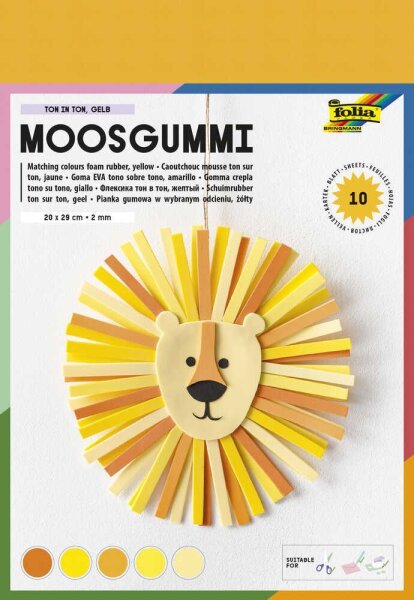 folia Moosgummi TON IN TON gelb 10 Blatt