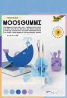 folia Moosgummi TON IN TON blau 10 Blatt
