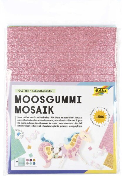 folia Moosgummi MOSAIK GLITTER mehrfarbig 1.596 St.