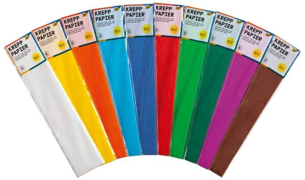 folia Krepppapier farbsortiert 32,0 g/qm 10 St.