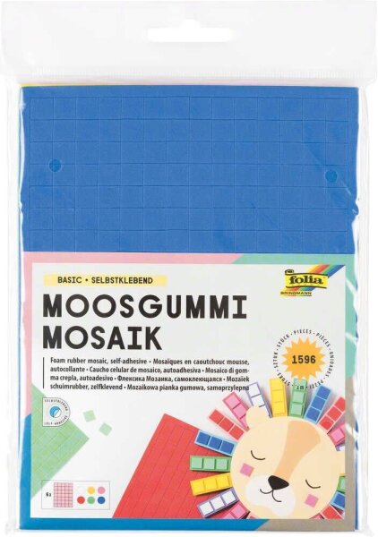 folia Moosgummi MOSAIK BASIC mehrfarbig 1.596 St.