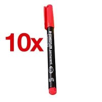 STAEDTLER Lumocolor Folienstifte rot 0,4 mm permanent, 10...