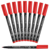 STAEDTLER Lumocolor Folienstifte rot 1,0 mm permanent, 10...