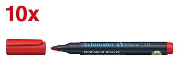 Schneider Maxx 130 Permanentmarker rot 1,0 - 3,0 mm, 10 St.