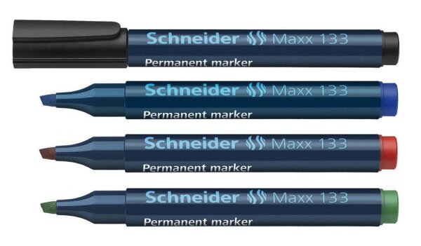 Schneider Maxx 133 Permanentmarker farbsortiert 1,0 - 4,0 mm, 4 St.