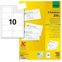 SIGEL Visitenkarten LP800 satiniert weiß 250 g/qm,...