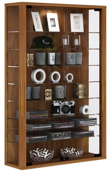VCM my home Vitrosa Mini Vitrine nussbaum 8 Fachböden