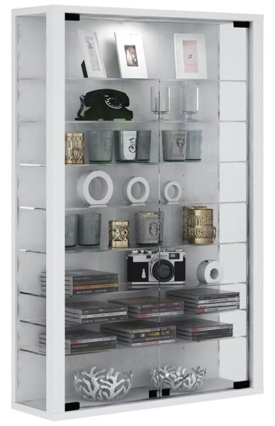 VCM my home Vitrosa Mini Vitrine weiß 8 Fachböden