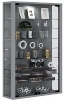 VCM my home Vitrosa Mini Vitrine silber 8 Fachböden