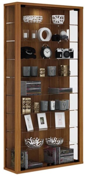 VCM my home Vitrosa Maxi Vitrine nussbaum 8 Fachböden