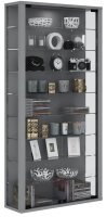 VCM my home Vitrosa Maxi Vitrine silber 8 Fachböden