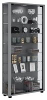 VCM my home Lumo Maxi Vitrine silber 8 Fachböden mit...