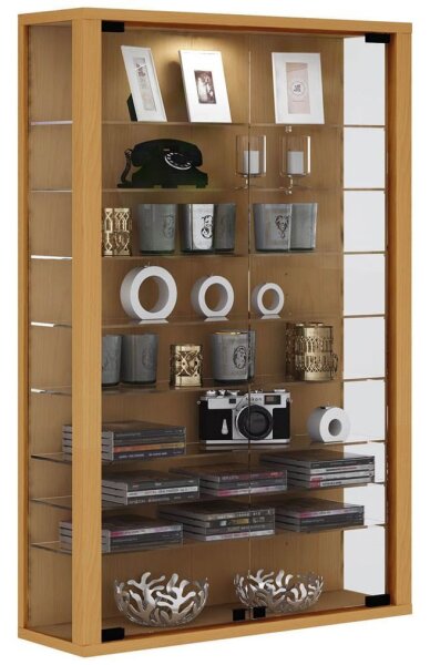 VCM my home Lumo Maxi Vitrine buche 8 Fachböden