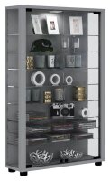 VCM my home Lumo Mini Vitrine silber 8 Fachböden mit...