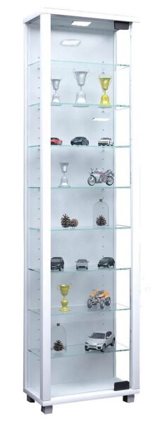 VCM my home Edana Maxi Vitrine weiß 8 Fachböden mit Beleuchtung