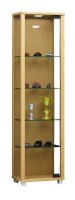 VCM my home Edana Mini Vitrine buche 4 Fachböden mit Beleuchtung