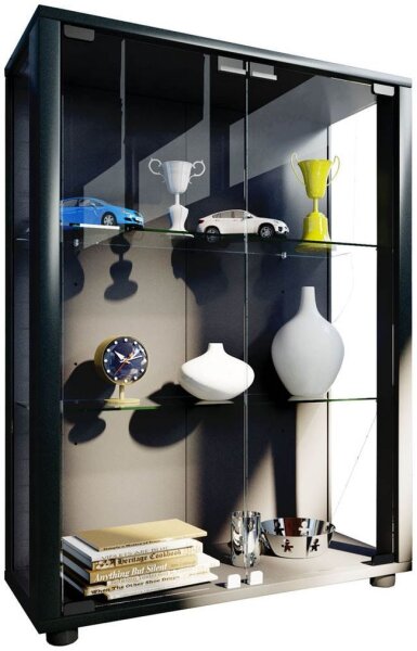VCM my home Sintalo Vitrine schwarz 2 Fachböden