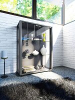 VCM my home Sintalo Vitrine silber 2 Fachböden