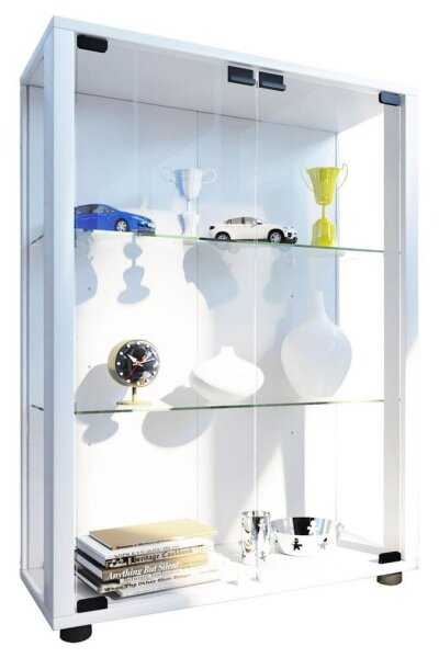 VCM my home Sintalo Vitrine weiß 2 Fachböden