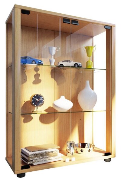 VCM my home Sintalo Vitrine buche 2 Fachböden