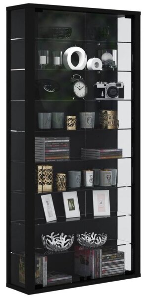 VCM my home Vitrosa Maxi Vitrine schwarz 8 Fachböden