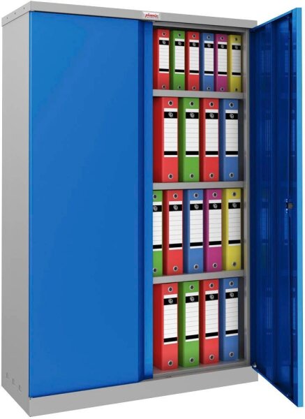 phoenix Stahlschrank SCL1491GBK grau, blau 3 Fachböden 91,5 x 37,0 x 140,0 cm, zerlegt, 1 St.