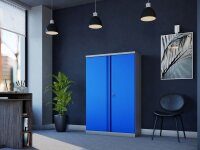 phoenix Stahlschrank SCL1491GBK grau, blau 3 Fachböden 91,5 x 37,0 x 140,0 cm, zerlegt, 1 St.
