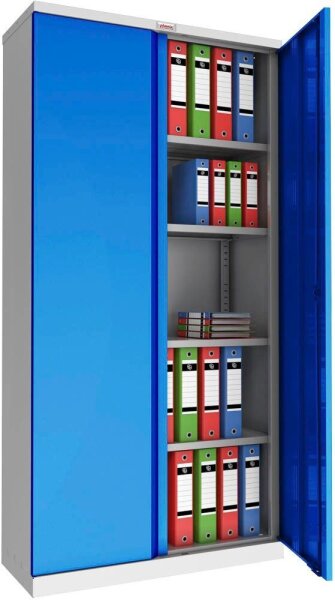 phoenix Stahlschrank SCL1891GBK grau, blau 4 Fachböden 91,5 x 37,0 x 183,0 cm, zerlegt, 1 St.