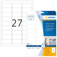 HERMA wetterfeste Folienetiketten 4864 weiß 63,5 x...