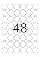 HERMA Power-Etiketten 10915 weiß 30,0 x 30,0 mm, 25 Blatt