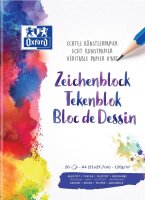 OXFORD Zeichenblock Schule DIN A4 120 g/qm, 20 Blatt, 1...