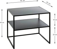 HAKU Möbel Beistelltisch rechteckig Metall schwarz...