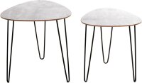 HAKU Möbel Beistelltische-Set dreieckig abgerundet MDF-Platte Betonoptik, 1 St.