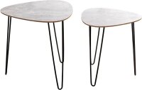 HAKU Möbel Beistelltische-Set dreieckig abgerundet MDF-Platte Betonoptik, 1 St.