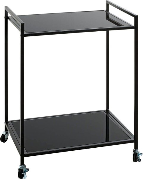 HAKU Möbel Beistelltisch rechteckig Sicherheitsglas schwarz 50,0 x 36,0 x 69,0 cm, 1 St.