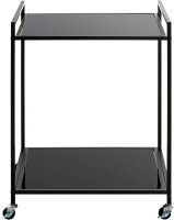 HAKU Möbel Beistelltisch rechteckig Sicherheitsglas schwarz 50,0 x 36,0 x 69,0 cm, 1 St.