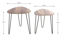 HAKU Möbel Beistelltische-Set dreieckig abgerundet MDF-Platte eiche, 1 Set