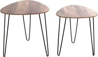 HAKU Möbel Beistelltische-Set dreieckig abgerundet MDF-Platte eiche, 1 Set