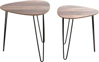 HAKU Möbel Beistelltische-Set dreieckig abgerundet MDF-Platte eiche, 1 Set