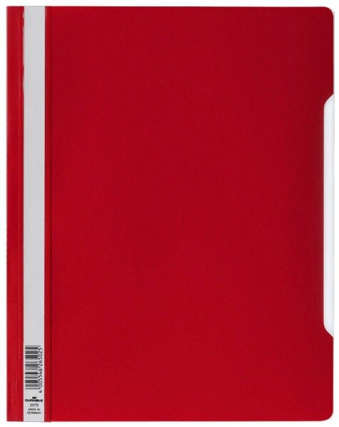 DURABLE Schnellhefter Kunststoff rot DIN A4 überbreit, 50 St.