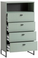 MÖBELPARTNER Kommode Janne, 153067 pastellgrün 60,2 x 33,1 x 103,9 cm, 1 St.