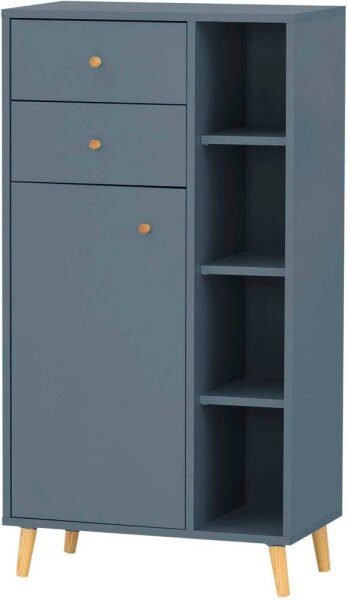 MÖBELPARTNER Badschrank Bjarne 153171 blaugrau 60,2 x 33,1 x 113,4 cm