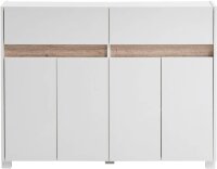 MÖBELPARTNER Kommode Cosmo, 701777 weiß, eiche 112,2 x 33,0 x 84,8 cm, 1 St.