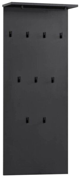 MÖBELPARTNER Wandgarderobe Janne 153016 schwarz Holz 9 Haken 50,0 x 110,6 cm, 1 St.