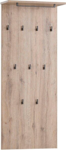 MÖBELPARTNER Wandgarderobe Cosmo 152795 eiche Holz 9 Haken 50,0 x 110,6 cm, 1 St.