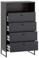 MÖBELPARTNER Kommode Janne, 153068 schwarz 60,2 x 33,0 x 103,9 cm, 1 St.